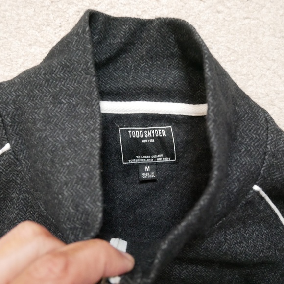 Todd Snyder wool blend herringbone track jacket Gray - Picture 2 of 7